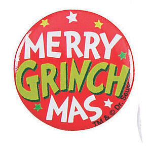 Dr. Seuss™ The Grinch 1" Holiday Pin GRINCH PIN IS COVER PIC or ALL 6 FOR $40!!